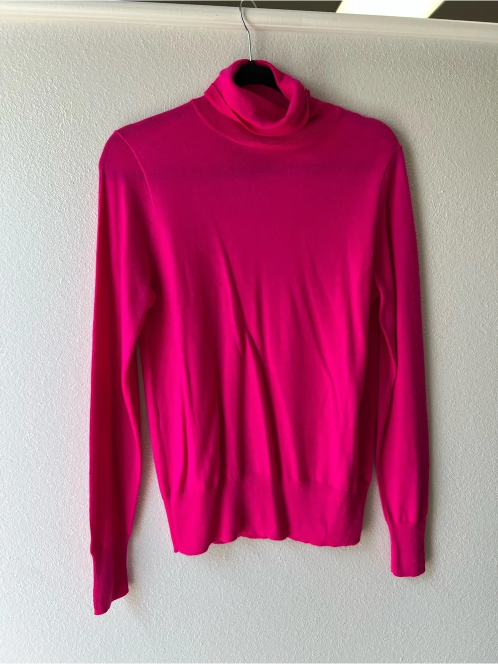 J. Crew Hot Pink Turtleneck Sweater